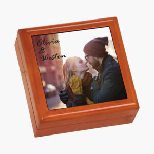 Personalized Wood Box with Ceramic Tile