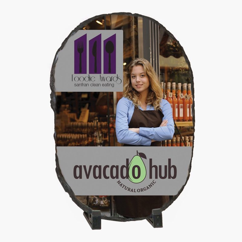 Custom Full Color Slate Stone Oval Award - Image 2
