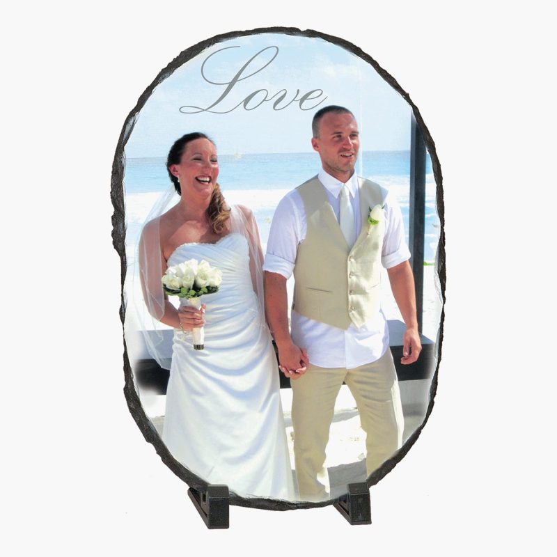 Custom Full Color Slate Stone Oval Award