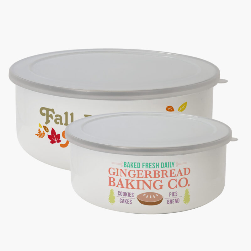 Short Personalized Enamel Snack Bowl