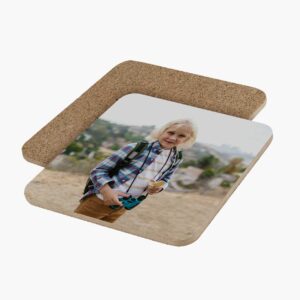 Set of 4 Printed Coasters on Cork Back