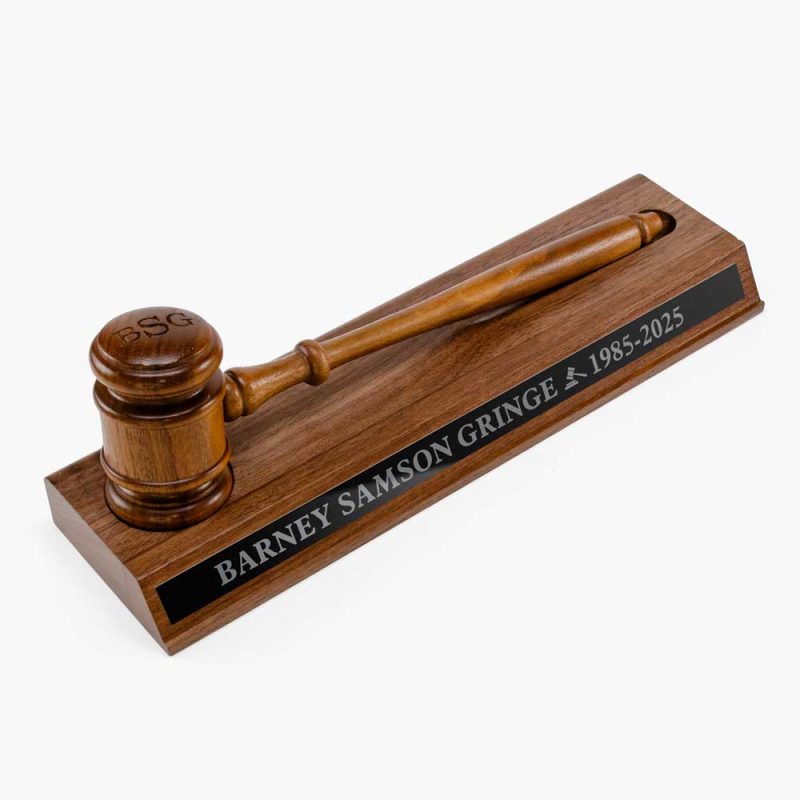 Personalized Walnut Wood Gavel Presentation Block