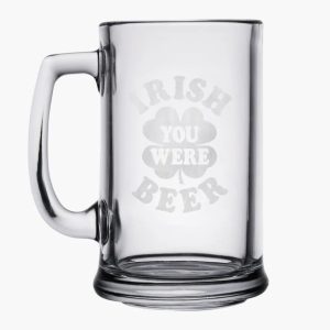 Engraved Flat Base Beer Mug 15oz