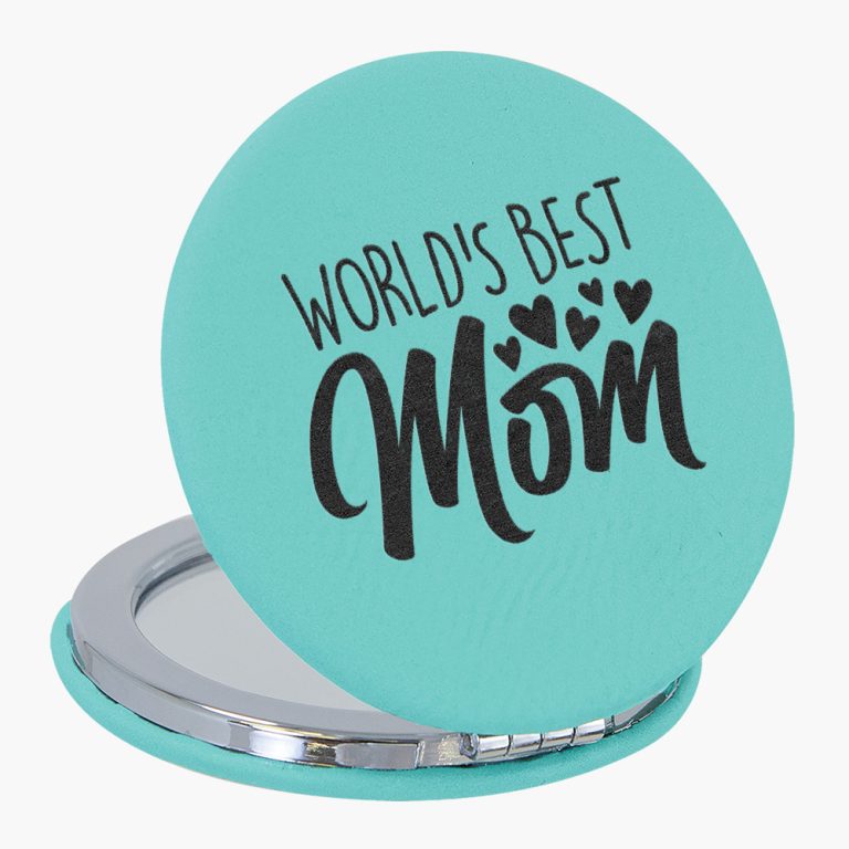 Personalized Leather Compact Mirror Crystal Images, Inc.