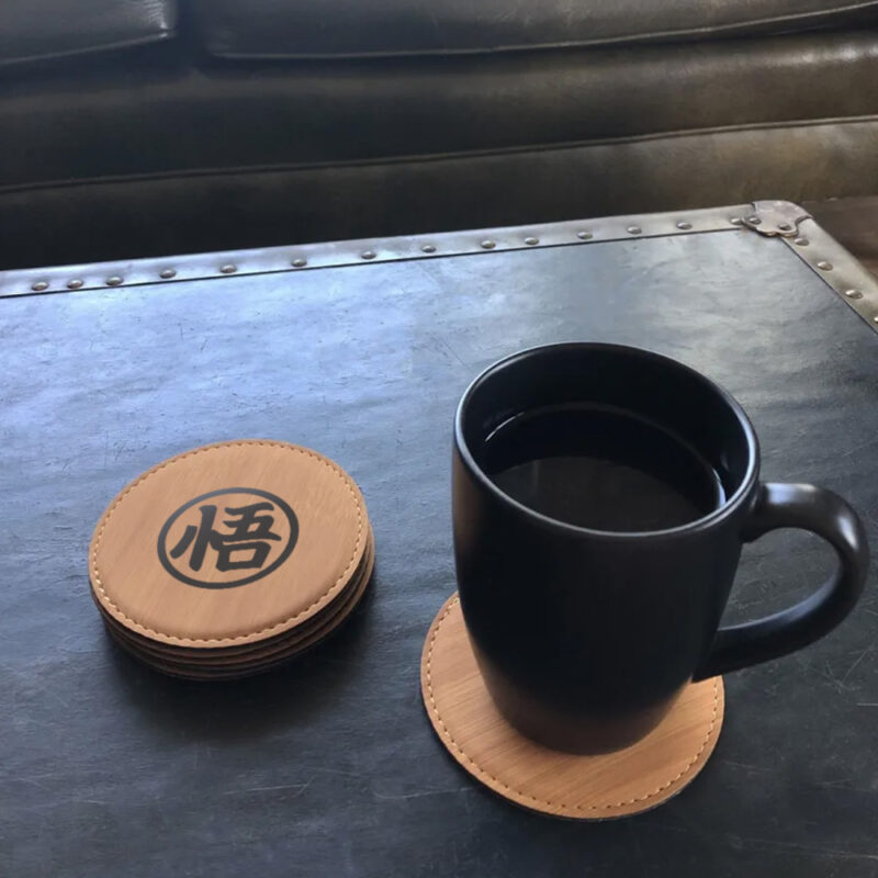 Personalized Leatherette Coaster Set - Image 4