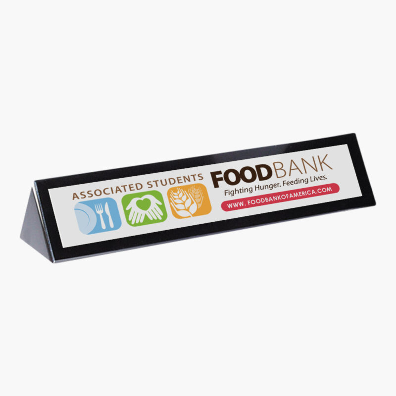Personalized Marble Desk Name Plate with Printed Plate