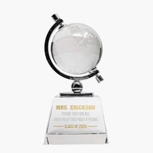 Engraved Crystal Spinning Globe