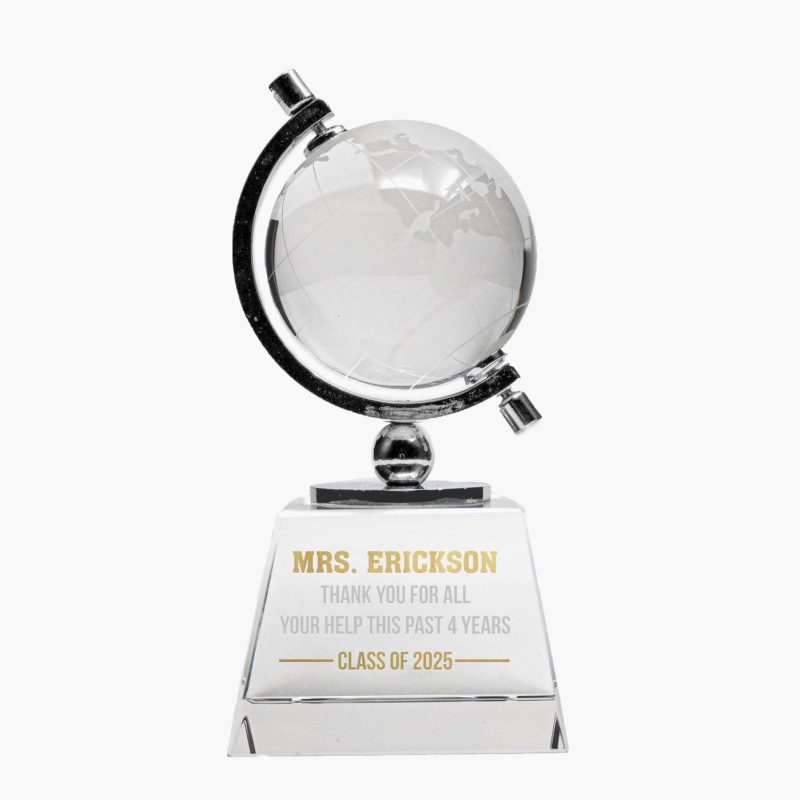 Engraved Crystal Spinning Globe