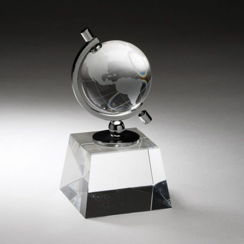 Engraved Crystal Spinning Globe - Image 2