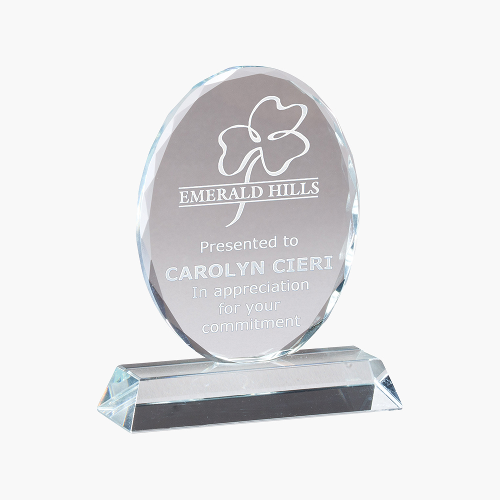 Oval tipped crystal award main image 1