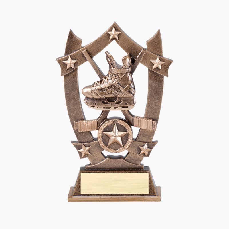 Free Engraving Shield Star Hockey Trophy Solid Resin 