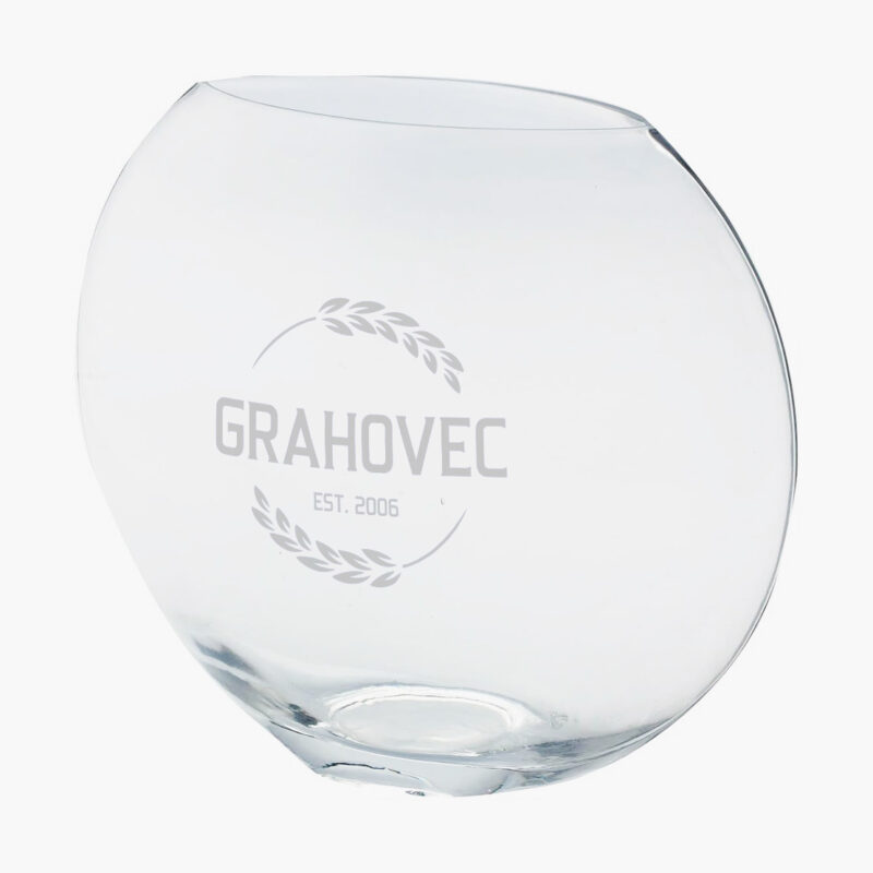 Engraved Glass M&M Vase