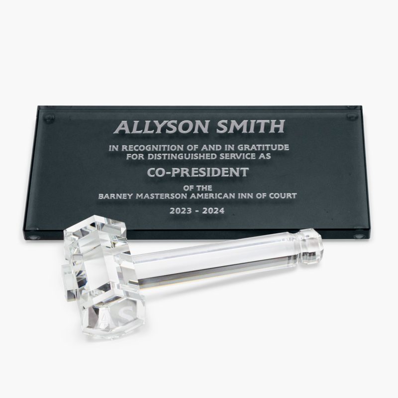 Engraved Crystal Hexagon Gavel - Image 2
