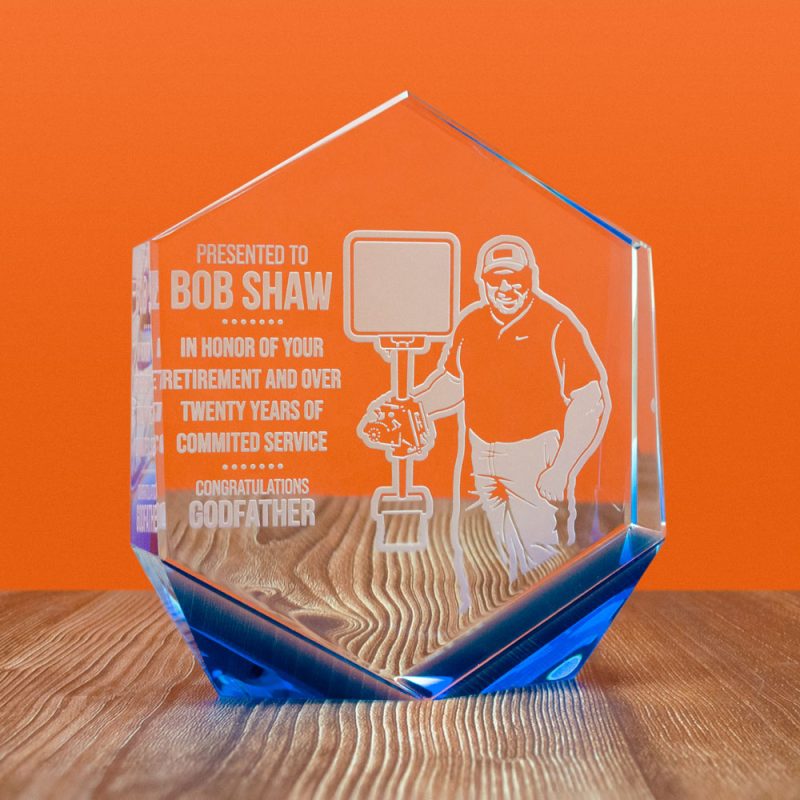 Engraved Coloris Hexagon Award - Image 3