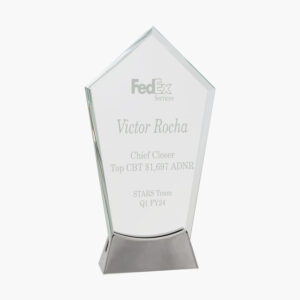Personalized Glass Peak with Platinum Base