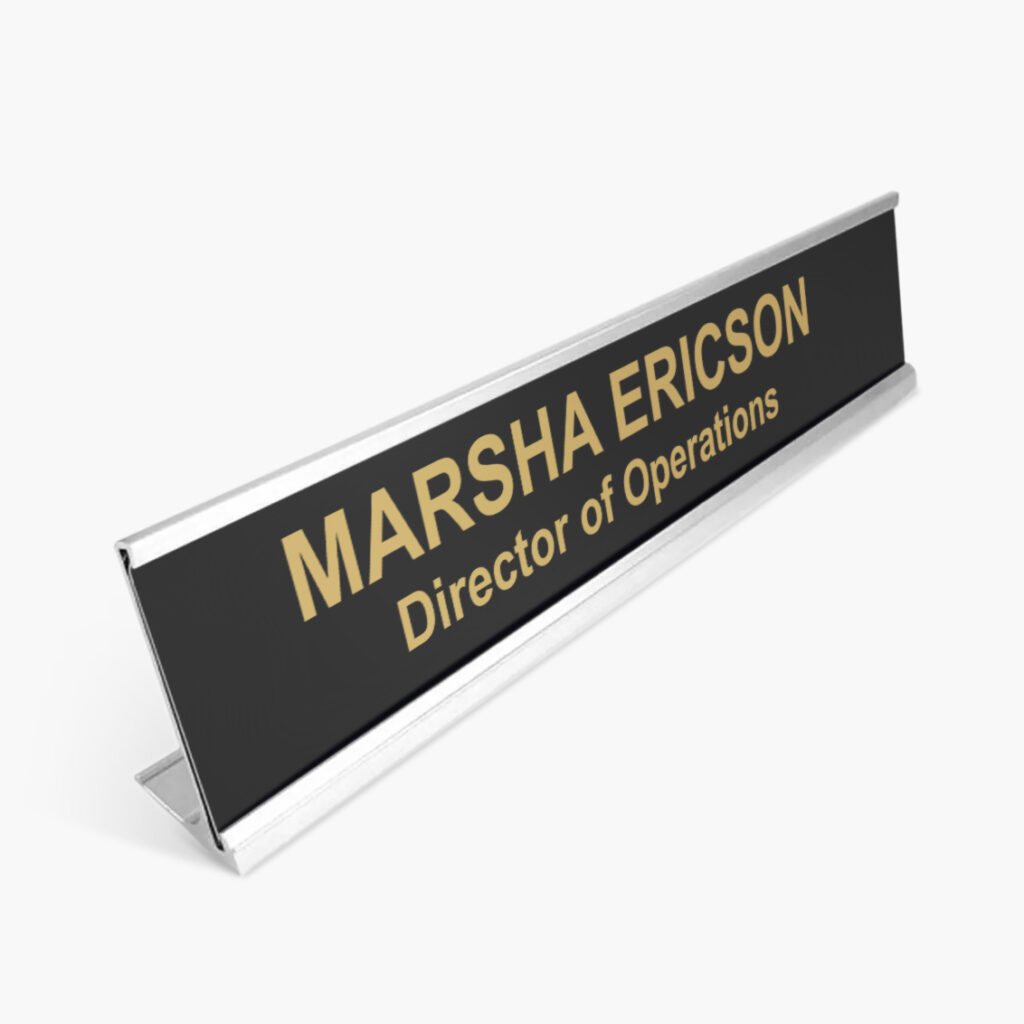 Plastic Desk Name Plate with Metal Holder Crystal Images, Inc.