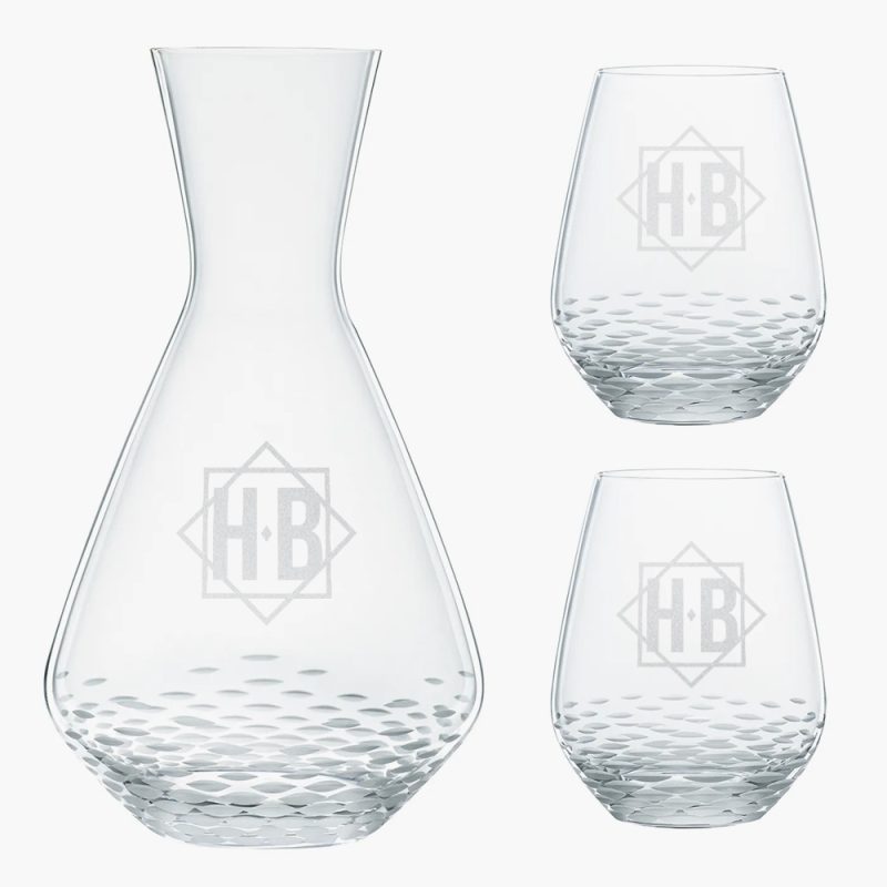 Engraved Crystal Modelle Decanter 3pc Set