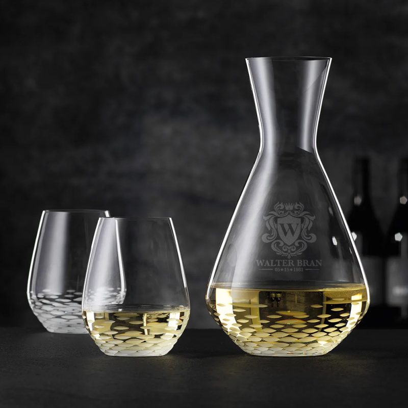 Engraved Crystal Modelle Decanter 3pc Set - Image 4