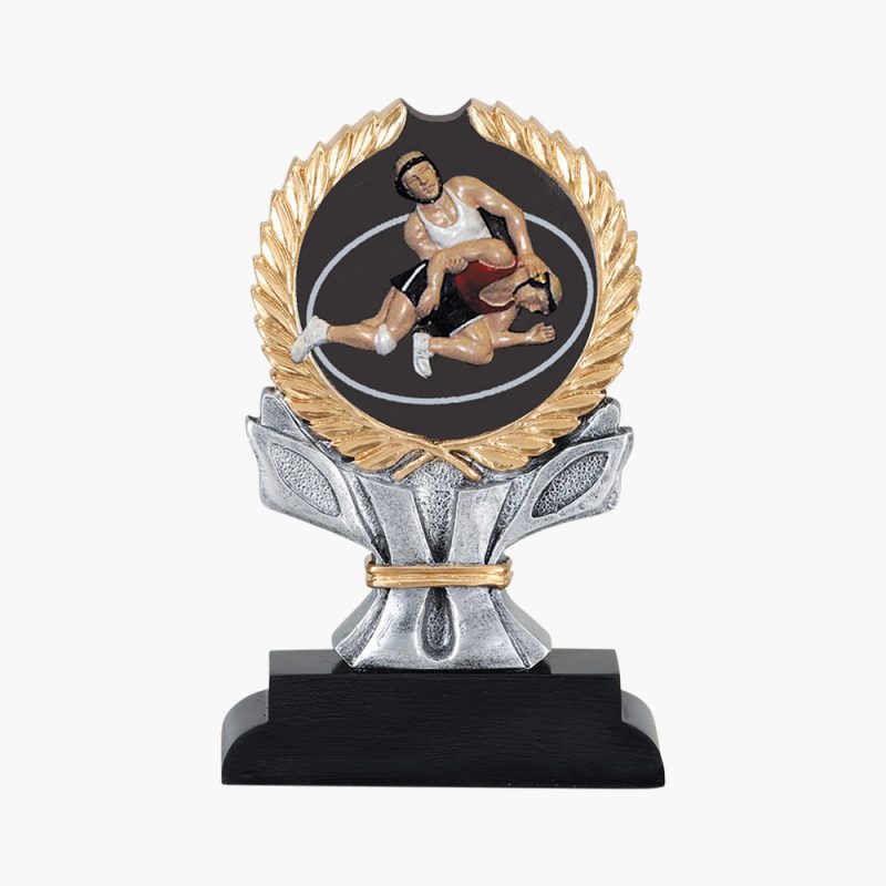 Custom Resin Painted Wrestling Wreath Award