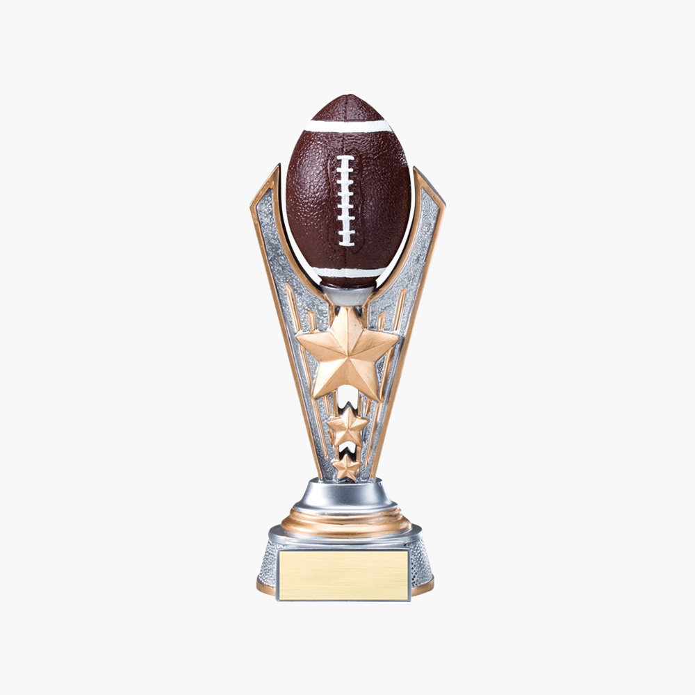 Football Trophies Resin Football Ball & Star Trophy Award 3 sizes FREE Engraving 