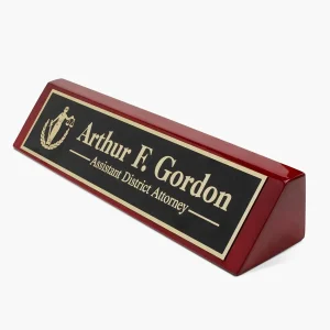 Personalized Rosewood Piano Finish Desk Name Plate