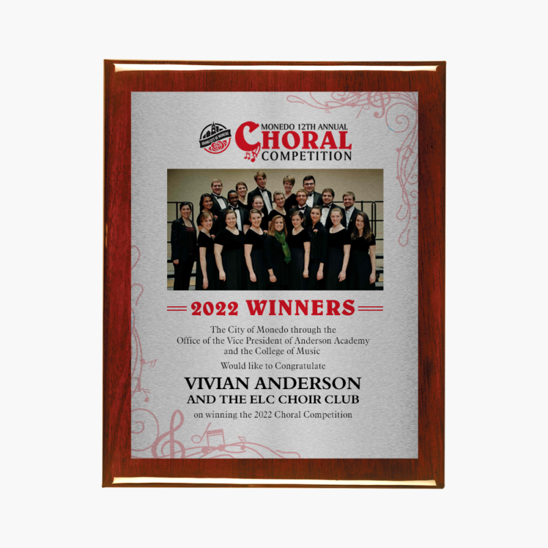 Custom Printed Rosewood Piano Finish Wall Plaque - Image 2
