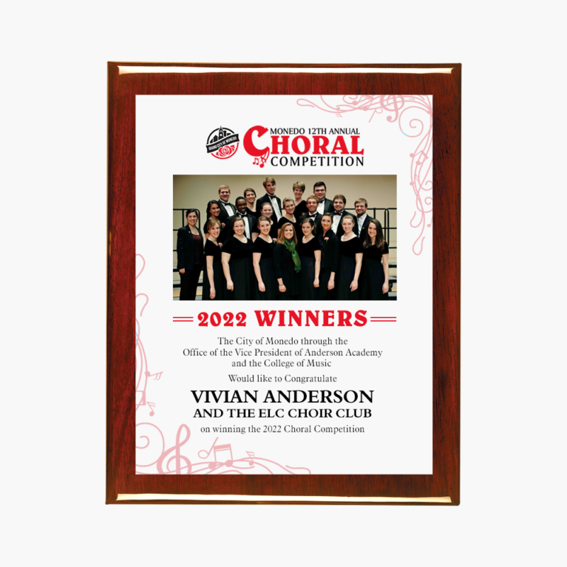 Custom Printed Rosewood Piano Finish Wall Plaque - Image 3
