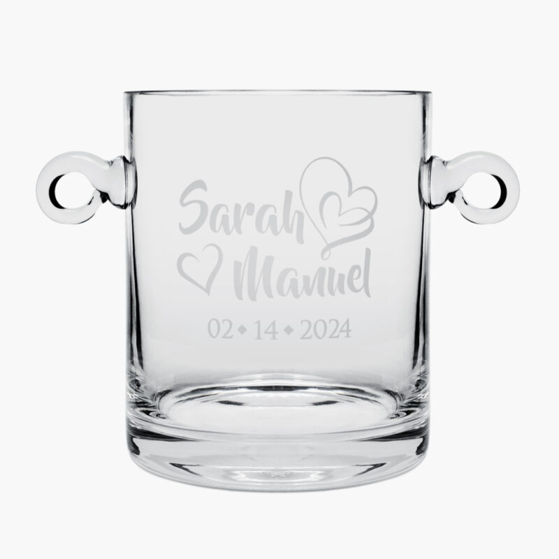 Engraved Glass Vintage Ice Bucket