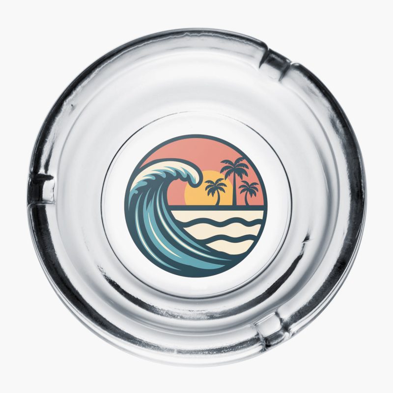 Traditional Glass Round Ashtray - Image 2