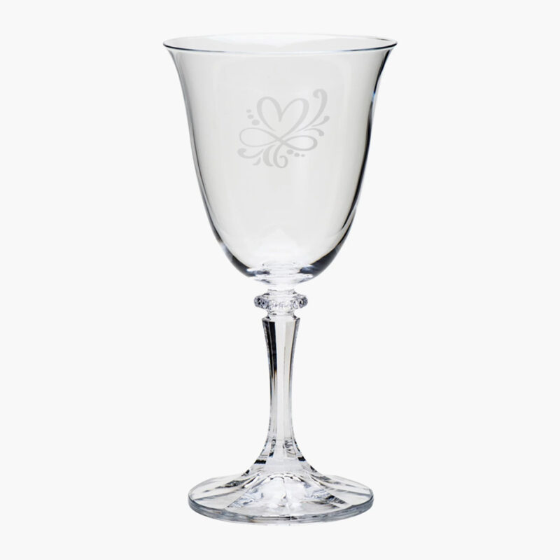 Engraved Cleo White Wine Crystal Goblet 8.5oz