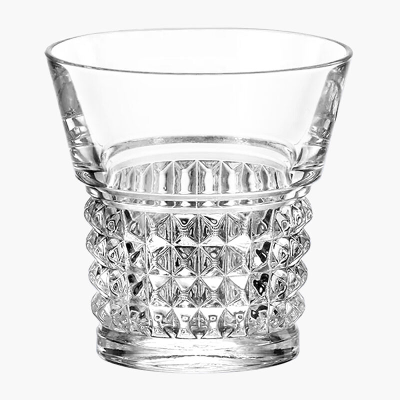 Engraved Crystal Studded Rocks Glass