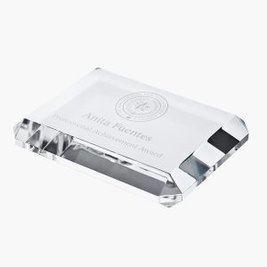 Personalized Crystal Beveled Rectangle Paperweight