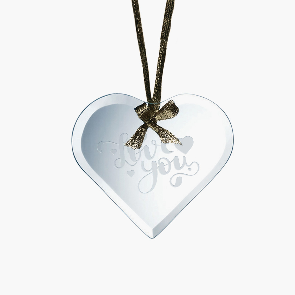 Glass Beveled Heart Ornament