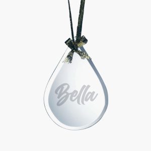 Personalized Glass Beveled Teardrop Ornament