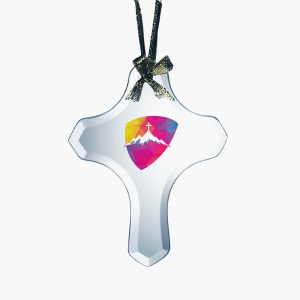 Personalized Glass Beveled Cross Ornament