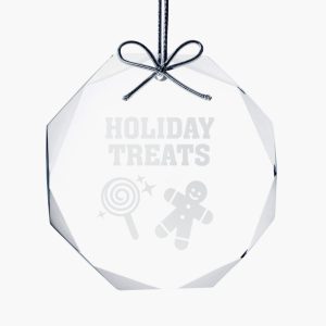 Personalized Crystal Faceted Octagon Ornament