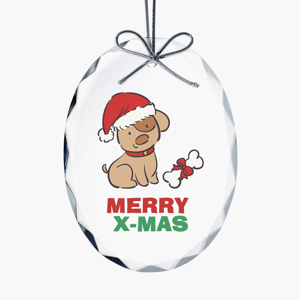 Crystal Faceted Oval Ornament