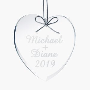 Personalized Crystal Faceted Heart Ornament