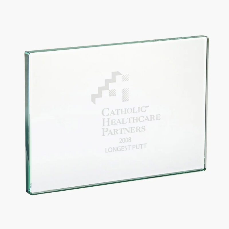 Personalized Glass Rectangle with Chrome Corner - Image 2