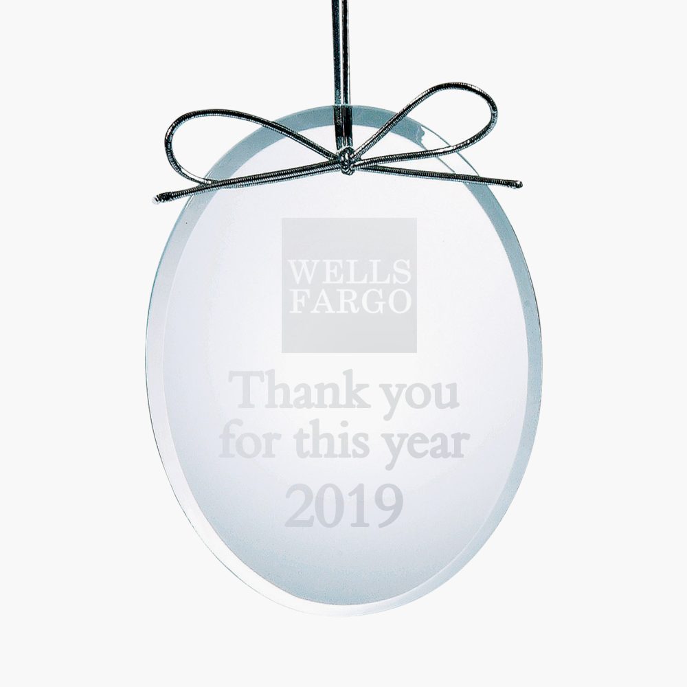 Personalized Crystal Beveled Oval Ornament - Image 2