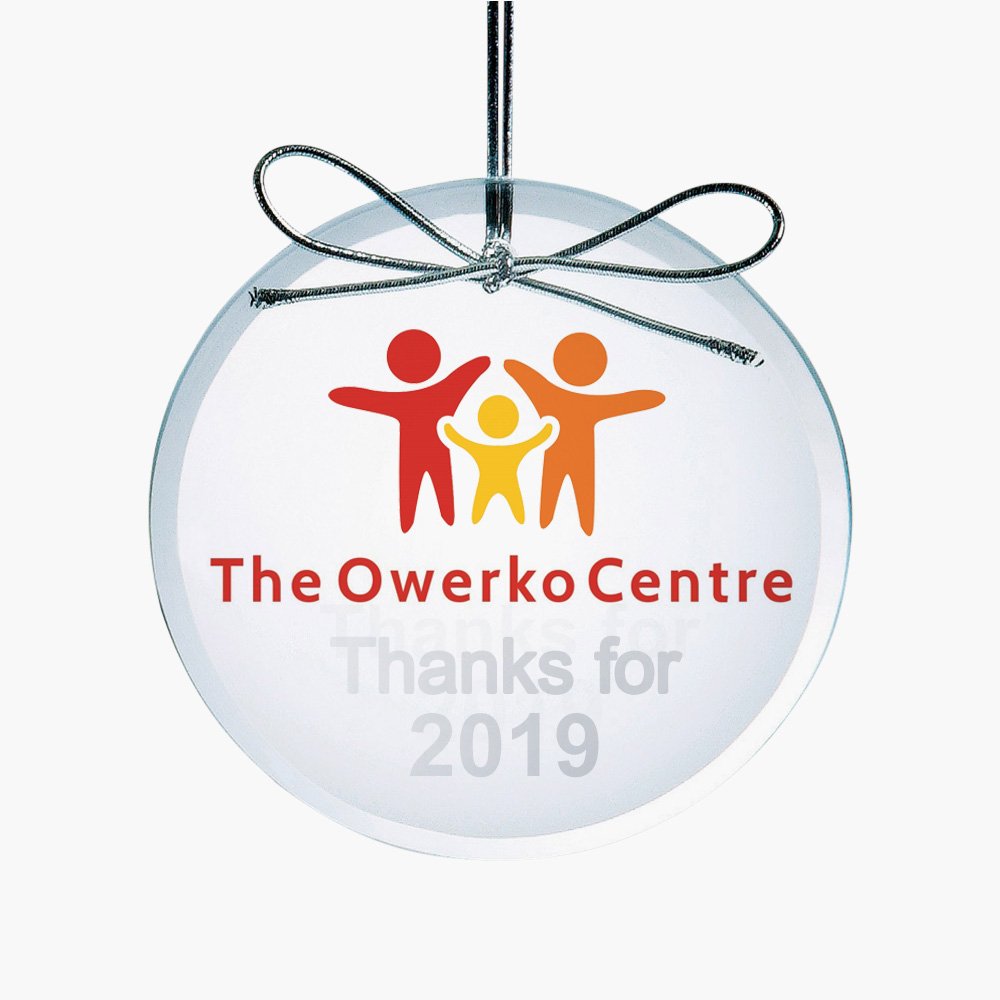 Personalized Crystal Beveled Circle Ornament - Image 2