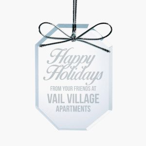 Personalized Crystal Beveled Tall Octagon Ornament