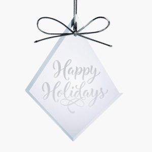 Personalized Crystal Beveled Diamond Ornament