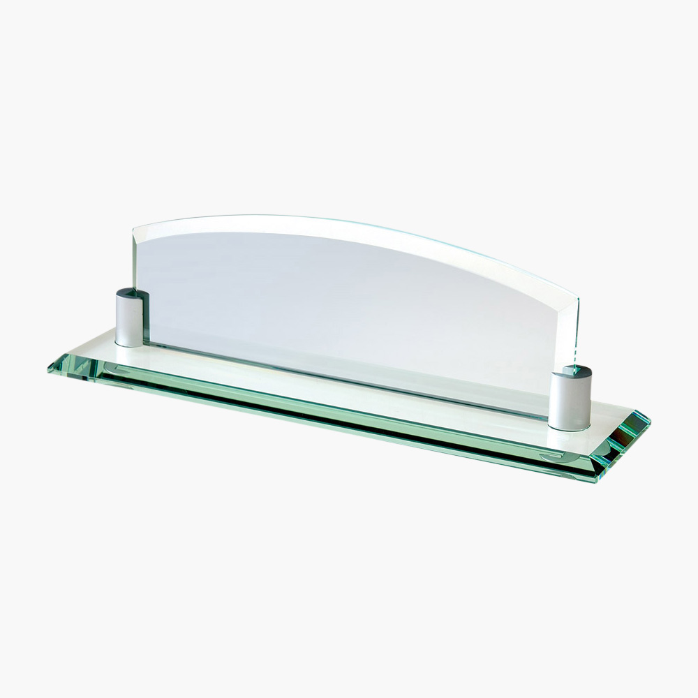 Glass Arch Desk Name Plate Crystal Images Inc