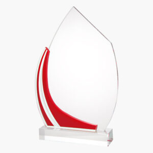 Engraved Red Acrylic Swoosh Award