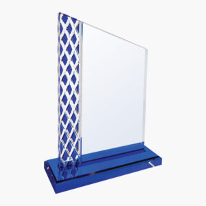 Engraved Blue Acrylic Diamond Accent Award