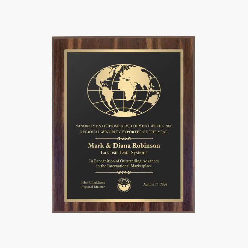 Engraved Walnut Wall Plaque - Crystal Images, Inc.