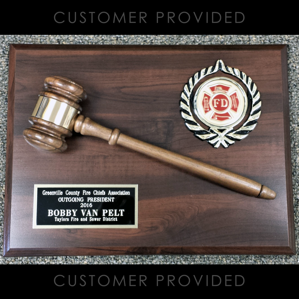 Walnut Wood Gavel Plaque Award with Insert Crystal Images, Inc.